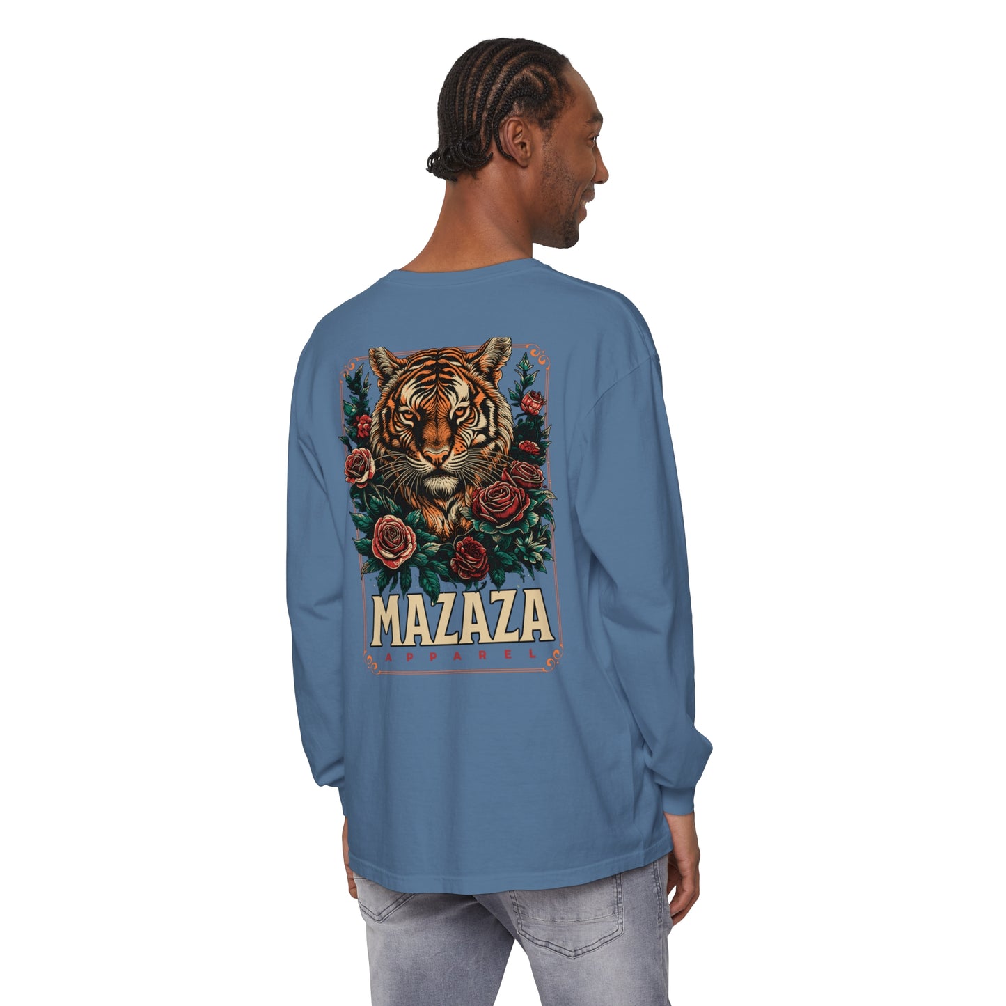 Mazaza tiger Unisex Garment-dyed Long Sleeve T-Shirt