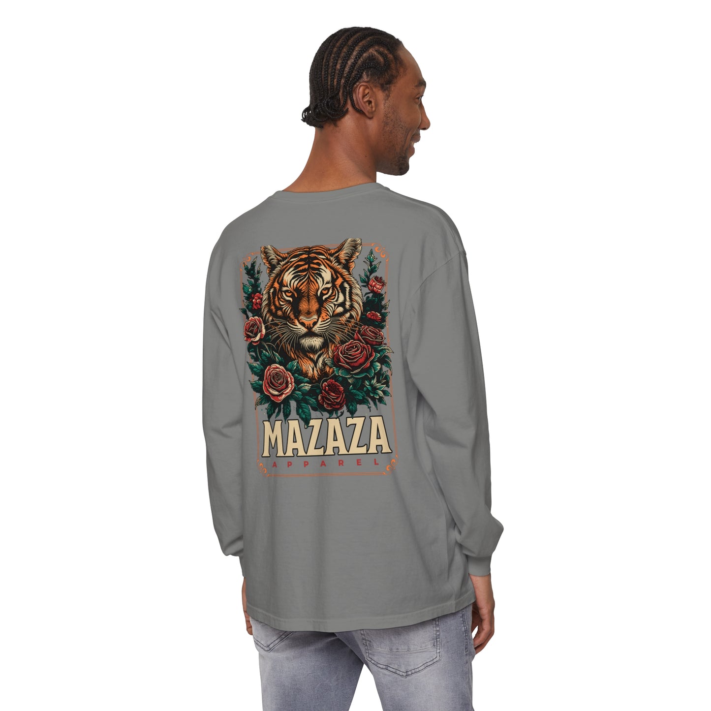 Mazaza tiger Unisex Garment-dyed Long Sleeve T-Shirt