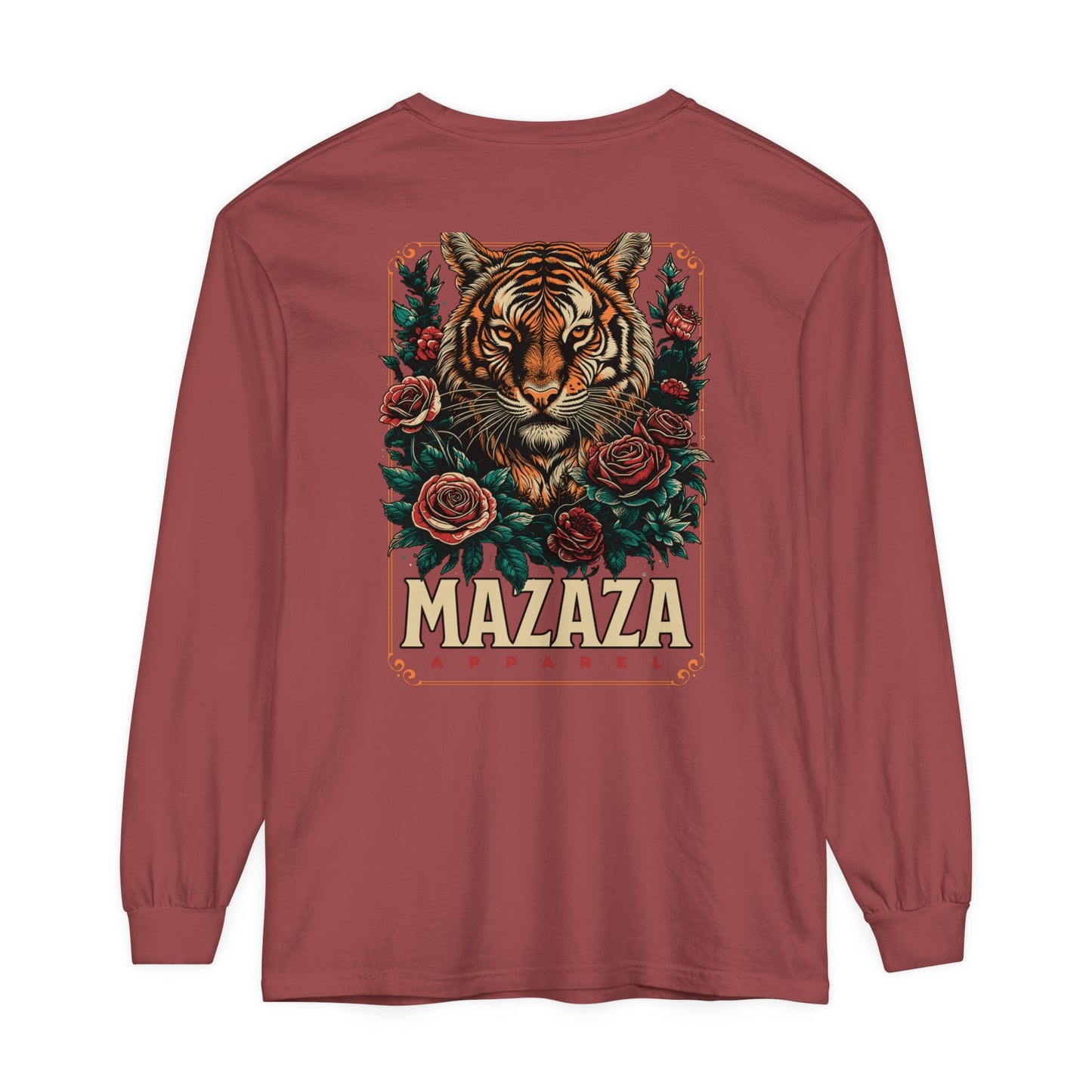 Mazaza tiger Unisex Garment-dyed Long Sleeve T-Shirt