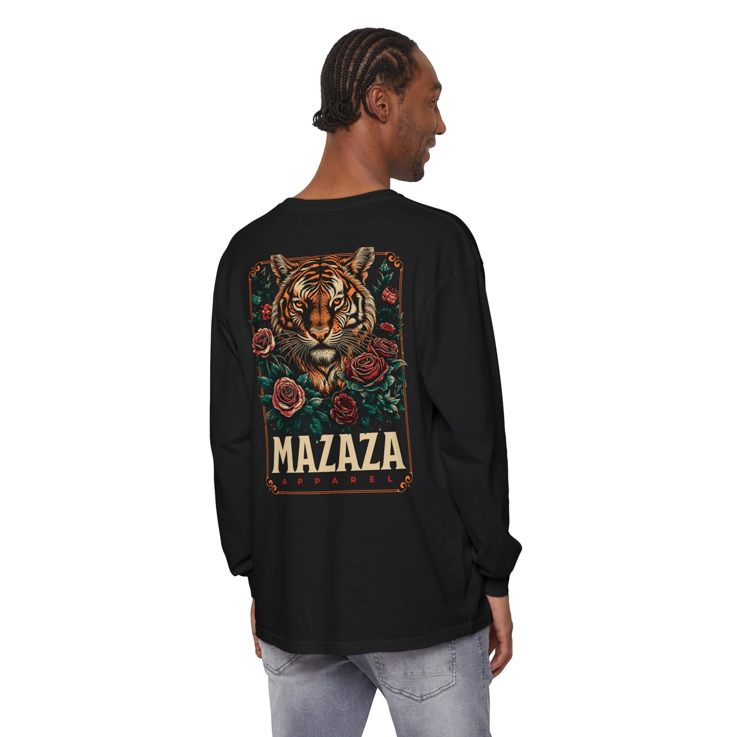 Mazaza tiger Unisex Garment-dyed Long Sleeve T-Shirt