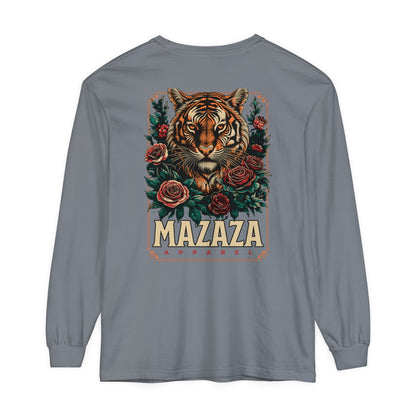 Mazaza tiger Unisex Garment-dyed Long Sleeve T-Shirt