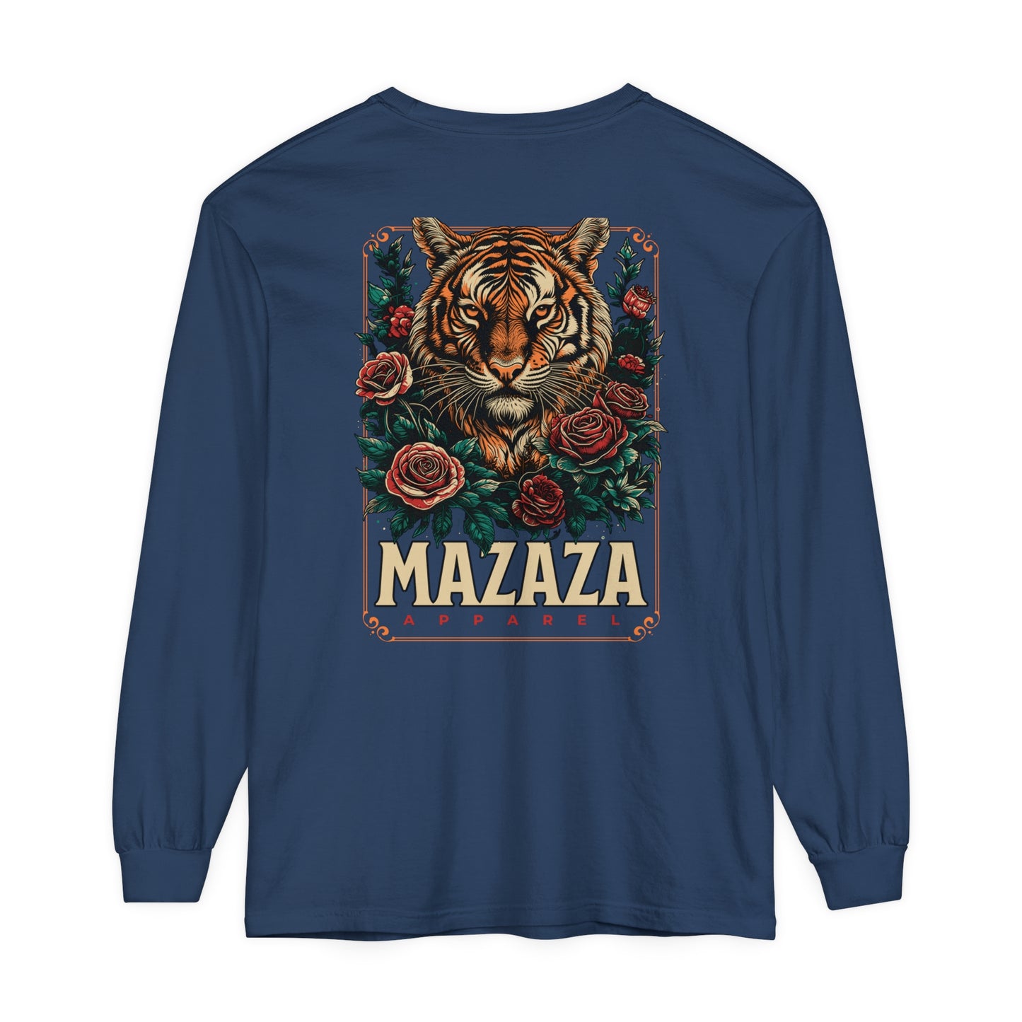 Mazaza tiger Unisex Garment-dyed Long Sleeve T-Shirt