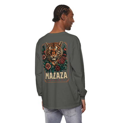 Mazaza tiger Unisex Garment-dyed Long Sleeve T-Shirt