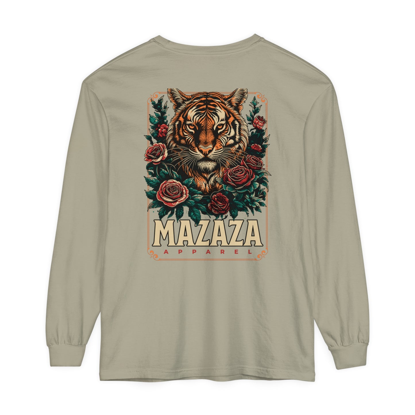 Mazaza tiger Unisex Garment-dyed Long Sleeve T-Shirt