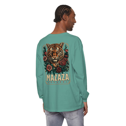 Mazaza tiger Unisex Garment-dyed Long Sleeve T-Shirt