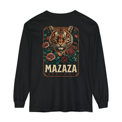 Mazaza tiger Unisex Garment-dyed Long Sleeve T-Shirt