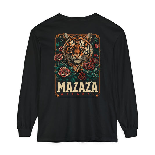 Mazaza tiger Unisex Garment-dyed Long Sleeve T-Shirt