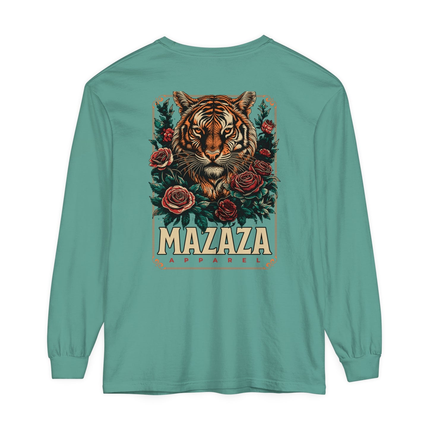 Mazaza tiger Unisex Garment-dyed Long Sleeve T-Shirt