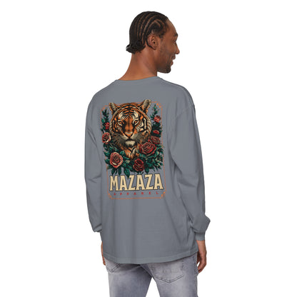 Mazaza tiger Unisex Garment-dyed Long Sleeve T-Shirt