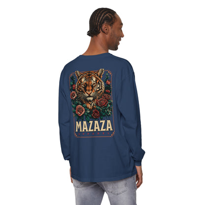 Mazaza tiger Unisex Garment-dyed Long Sleeve T-Shirt